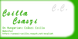 csilla csaszi business card